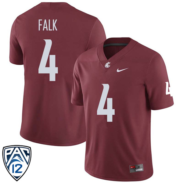 Men #4 Luke Falk Washington State Cougars College Football Jerseys Sale-Crimson